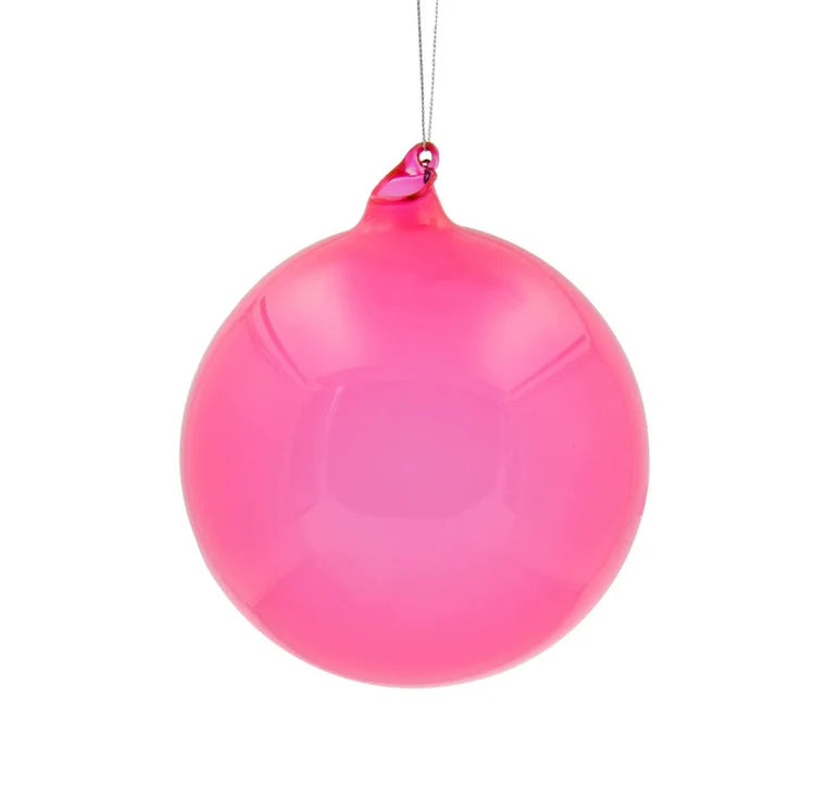 150MM Cherry Pink Bubblegum Glass Ball Ornament