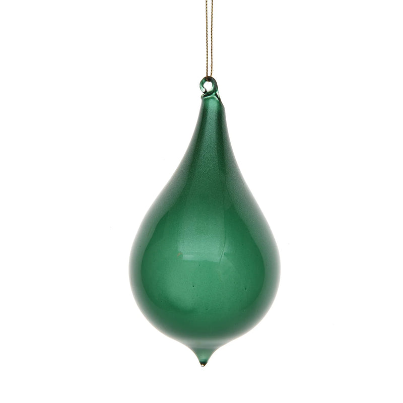 70MM Emerald Teardrop Glitter Bubble Gum Ornament