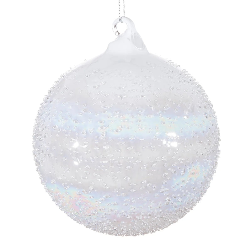 150MM Ivory Beaded Glass Ornament