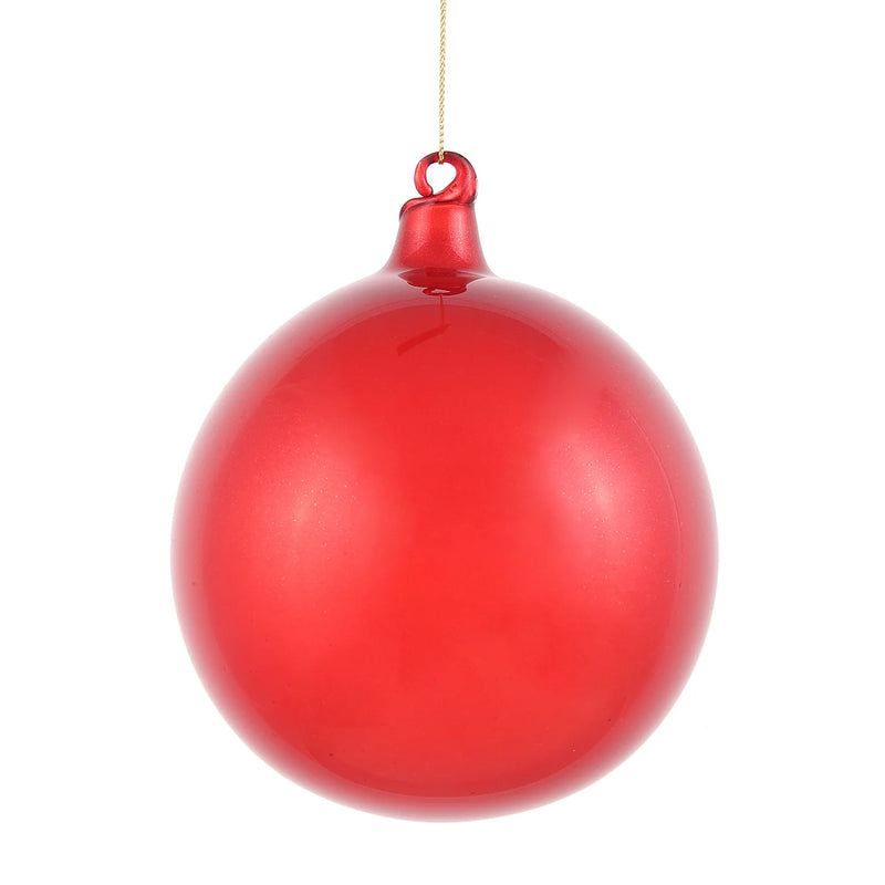 120MM Red Glitter Bubblegum Glass Ball Ornament