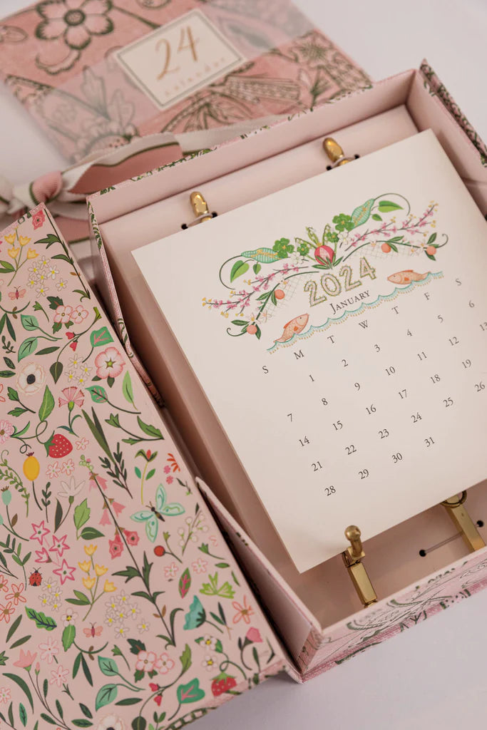 2024 Karen Adams Desk Calendar - Gold