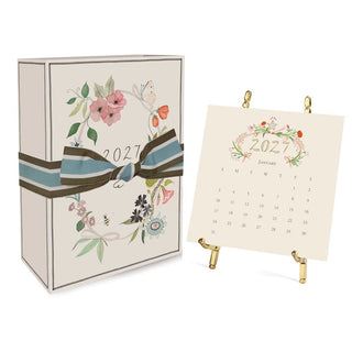 2027 Karen Adams Desk Calendar Gold Easel - J.A. Whitney