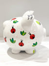 Hand-Painted Personalized Piggy Bank - Ladybugs