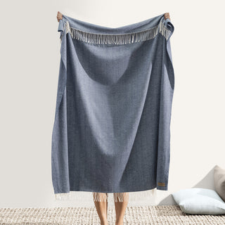 Midnight Herringbone Throw (Personalization Included)