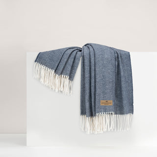 Midnight Herringbone Throw (Personalization Included)