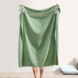 Olive Herringbone Throw (Personalization Included)