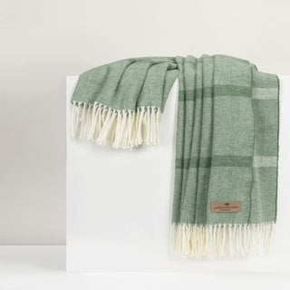 Olive Montauk Stripe Herringbone Throw (Personalization Included) - J.A. Whitney