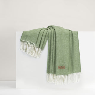 Olive Herringbone Throw (Personalization Included)