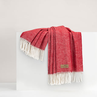 Red Poppy Herringbone Throw (Personalization Included)