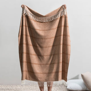 Saddle Montauk Stripe Herringbone Throw (Personalization Included) - J.A. Whitney