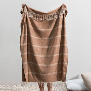 Saddle Montauk Stripe Herringbone Throw (Personalization Included) - J.A. Whitney