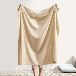 Sand Herringbone Throw (Personalization Included) - J.A. Whitney