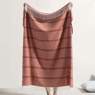 Spicy Orange Montauk Stripe Herringbone Throw (Personalization Included) - J.A. Whitney