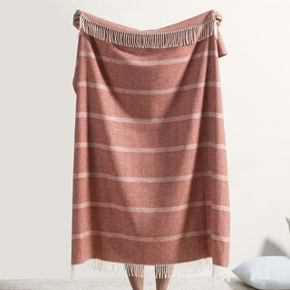 Spicy Orange Montauk Stripe Herringbone Throw (Personalization Included) - J.A. Whitney