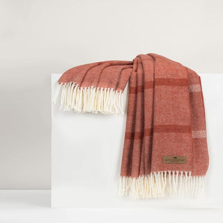 Spicy Orange Montauk Stripe Herringbone Throw (Personalization Included) - J.A. Whitney