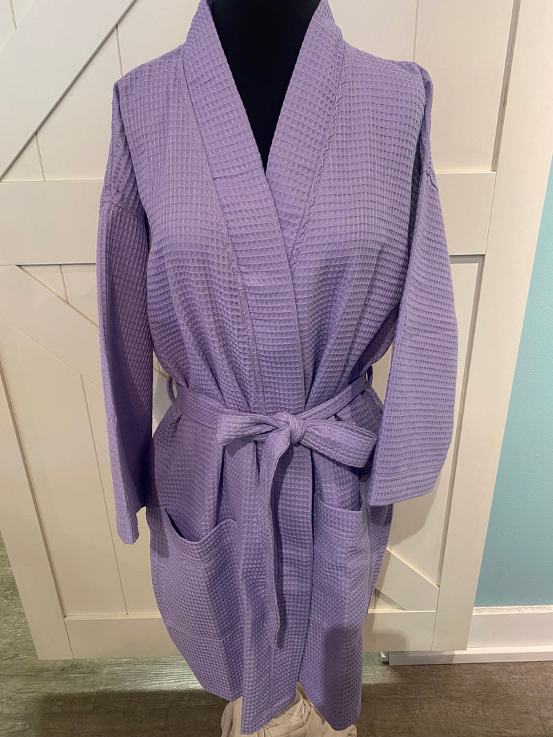 Lavender Waffle Robe - Personalization Included