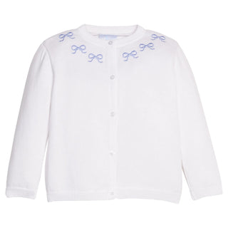 Little English Embroidered Essential Cardigan - Blue Bows