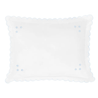 Little English Personalized Blue Dot Scallop Baby Pillowcase