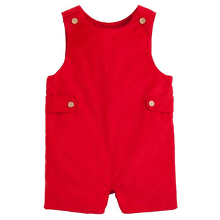 Little English Button Tab John John - Red Corduroy