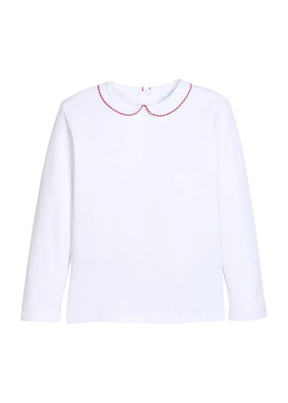 Little English Red Picot Peter Pan Shirt