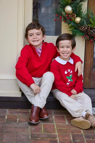 Little English Red Piped Peter Pan Shirt