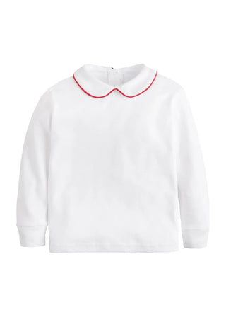 Little English Red Piped Peter Pan Shirt