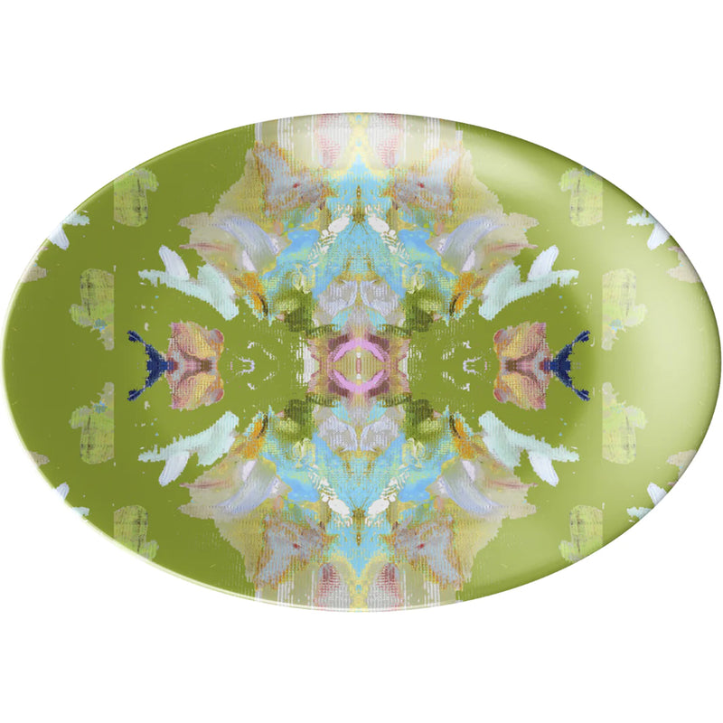Stained Glass Green Melamine Platter