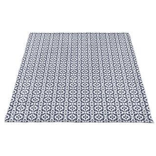 Porto Tiles Navy Fleece Blanket - J.A. Whitney