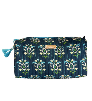 Rosemary Indigo Signature Large Cosmetic Bag