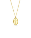 Romans 5:8 16" Petite Oval Cross Pendant Necklace