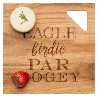 12X12" Acacia Square Eagle Birdie Par Bogey Board