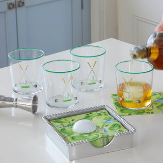 Golf Club Double Old Fashioned Glasses - Set of 4