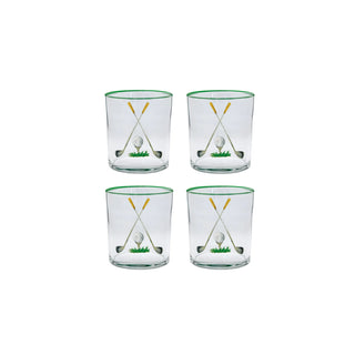 Golf Club Double Old Fashioned Glasses - Set of 4