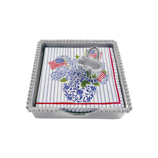 Flags & Hydrangeas Tote Beaded Napkin Box Set - J.A. Whitney
