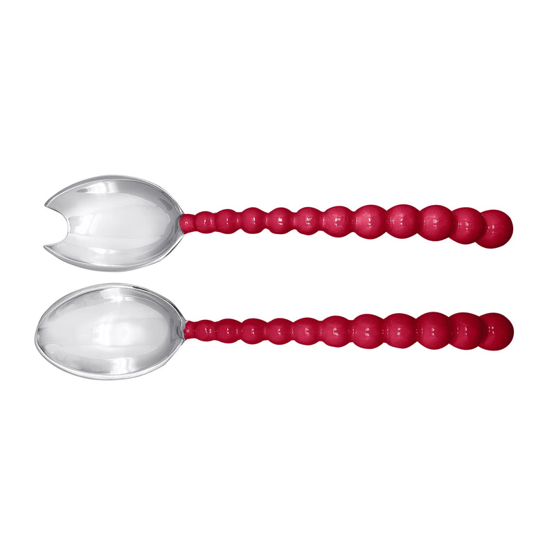 Red Pearled Salad Servers