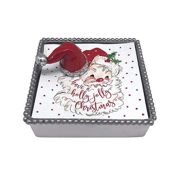 Red Santa Hat Beaded Napkin Box Set