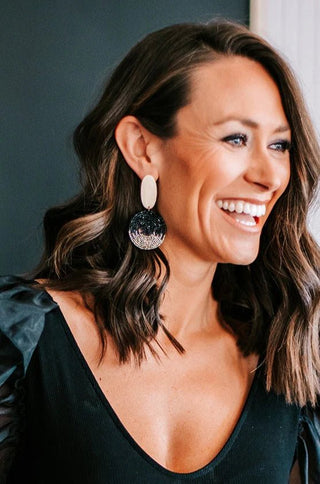 Black / Gold Kelly Earrings - J.A. Whitney