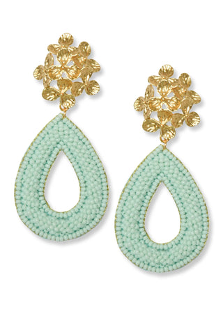 Mint Jasmine Floral Earrings - J.A. Whitney