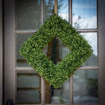 18" Square Faux Boxwood Wreath