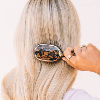 Mini Detangler Hair Brush for Medium Hair - Tortoise - J.A. Whitney