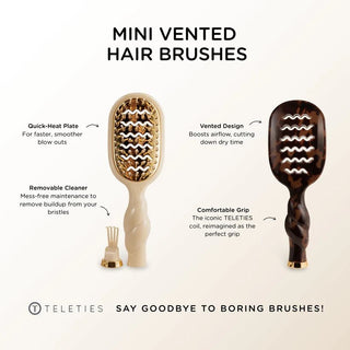Mini Vented Hair Brush - Tan - J.A. Whitney