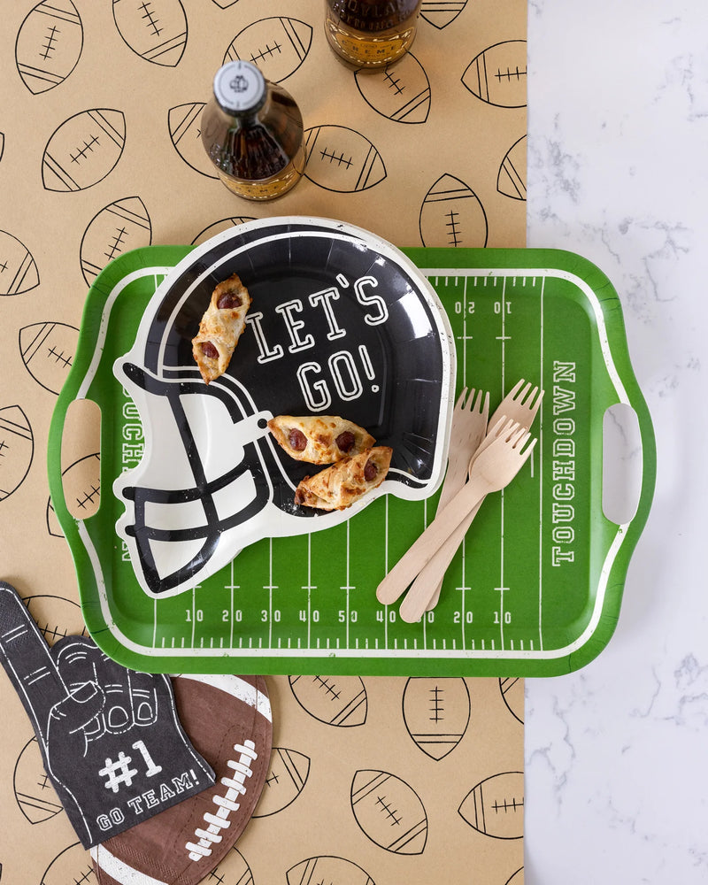 Football Field Bamboo Tray