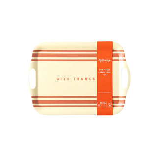 Harvest Give Thanks Striped Reusable Tray
