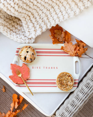 Harvest Give Thanks Striped Reusable Tray