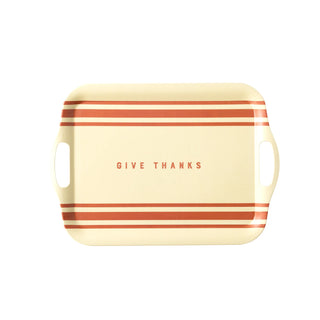 Harvest Give Thanks Striped Reusable Tray