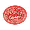 Happy Holidays Oval Bamboo Tray