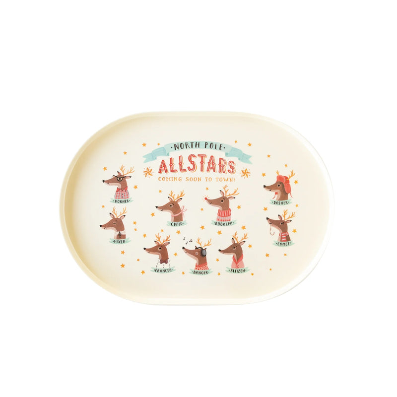 Dear Rudolph Reindeer Melamine Platter