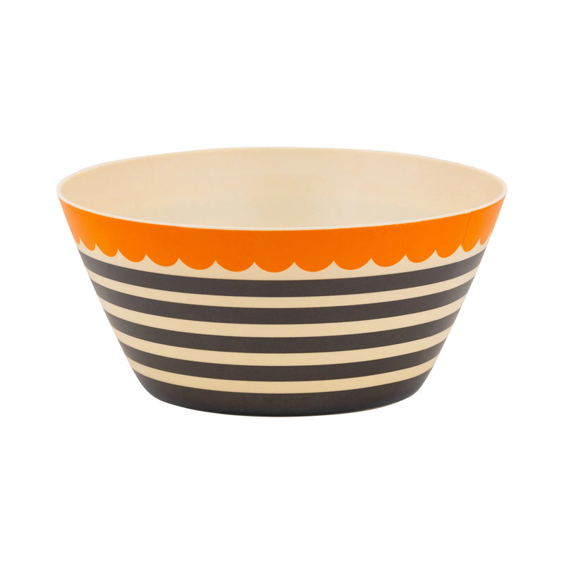 Black Striped Bamboo Bowl