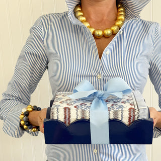 Navy Guest Towel Holder - J.A. Whitney