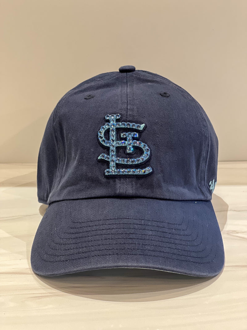 Navy STL Bling Baseball Hat w/Blue Crystals
